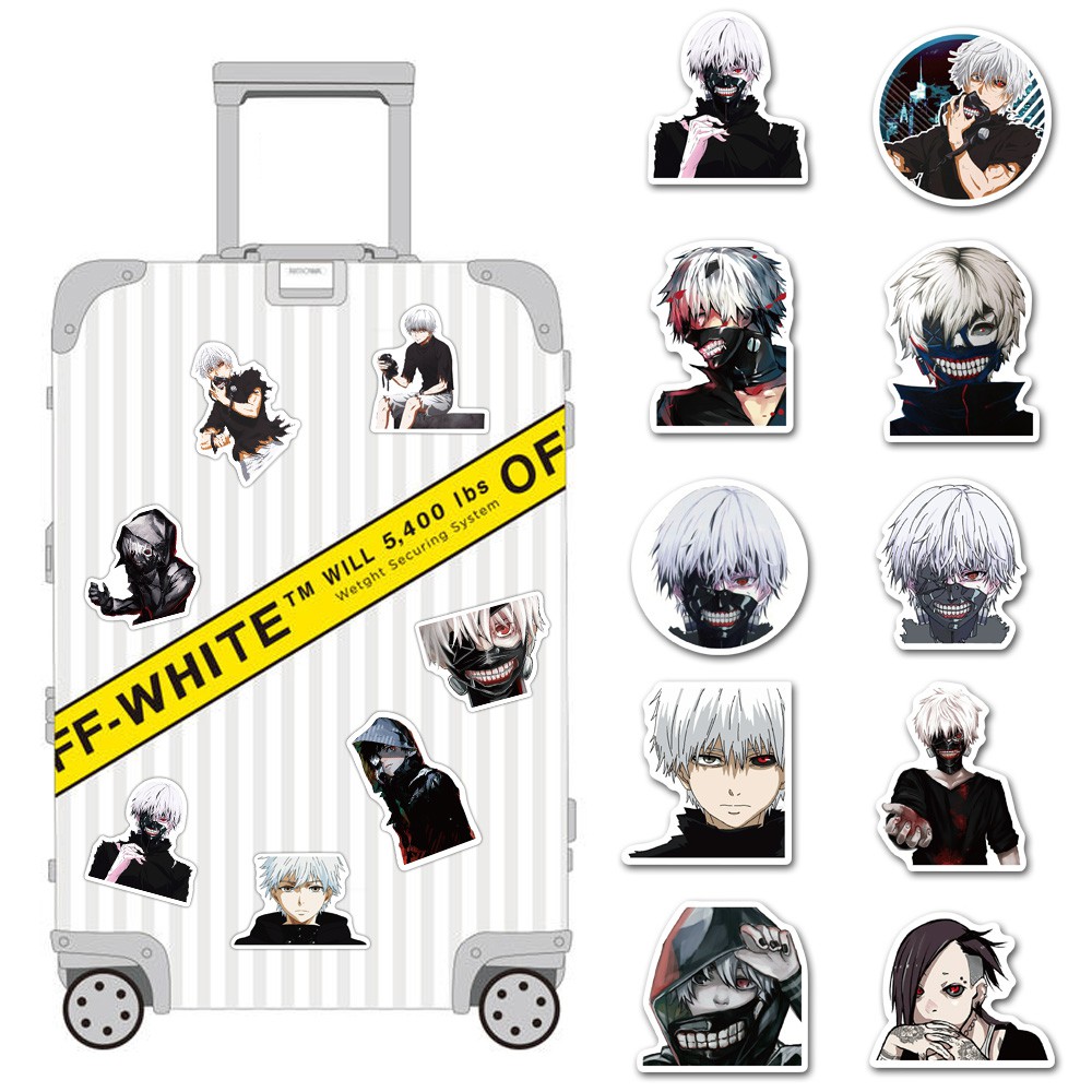 Set 50 Miếng Dán Trang Trí Hình Nhân Vật Tokyo Ghoul