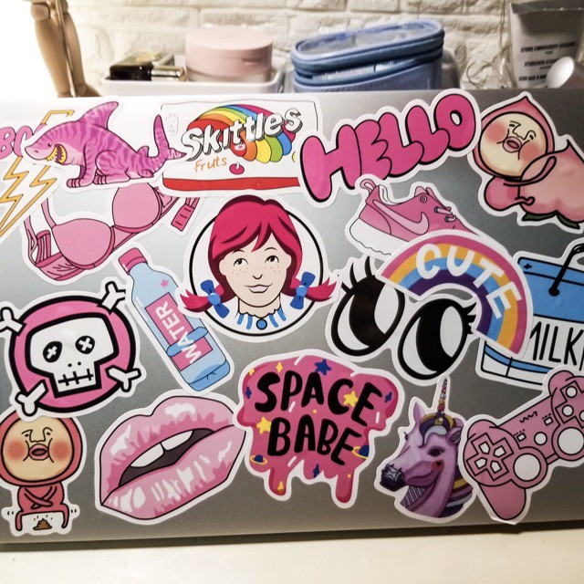 [FREESHIP 40K] SET 50 MIẾNG STICKER CÔ GÁI VSCO PINK VĂN HÓA LICH SỬ DÁN NÓN BẢO HIỂM, LAPTOP, VALI, TỦ, BÀN HỌC