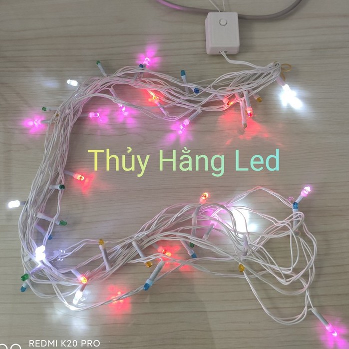 Dây đèn led trang trí màu trắng chớp hình lục giác nhỏ