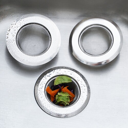 Lưới lọc rác bồn rửa chén bát inox không gỉ chống tắc nghẽn ngưng đọng nước hình tròn ngăn mùi hôi từ cống bay lên