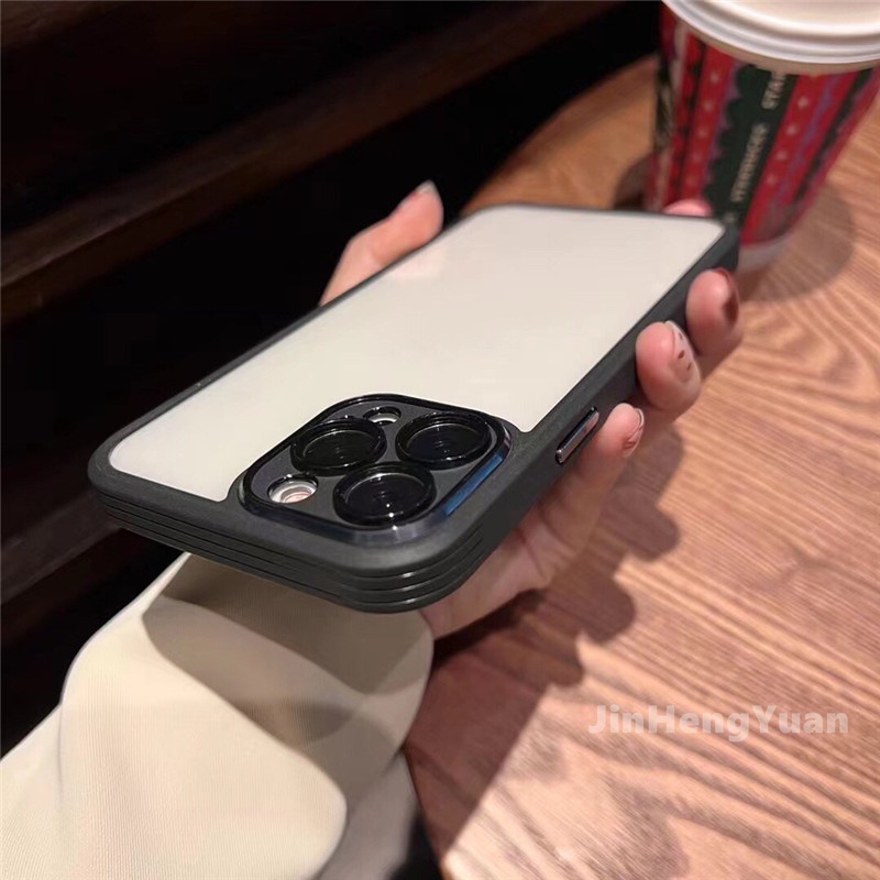 Ốp Điện Thoại Silicon Mềm Trong Suốt Chống Sốc Có Vòng Nhẫn Kim Loại Sang Trọng Cho IPhone 12 13 Pro Max