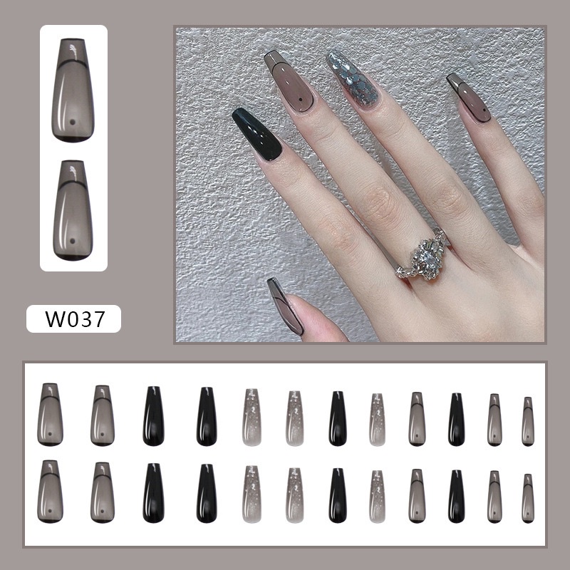 Set 24 móng giả D391 đính đá cao cấp ( Tặng kèm keo và dũa )