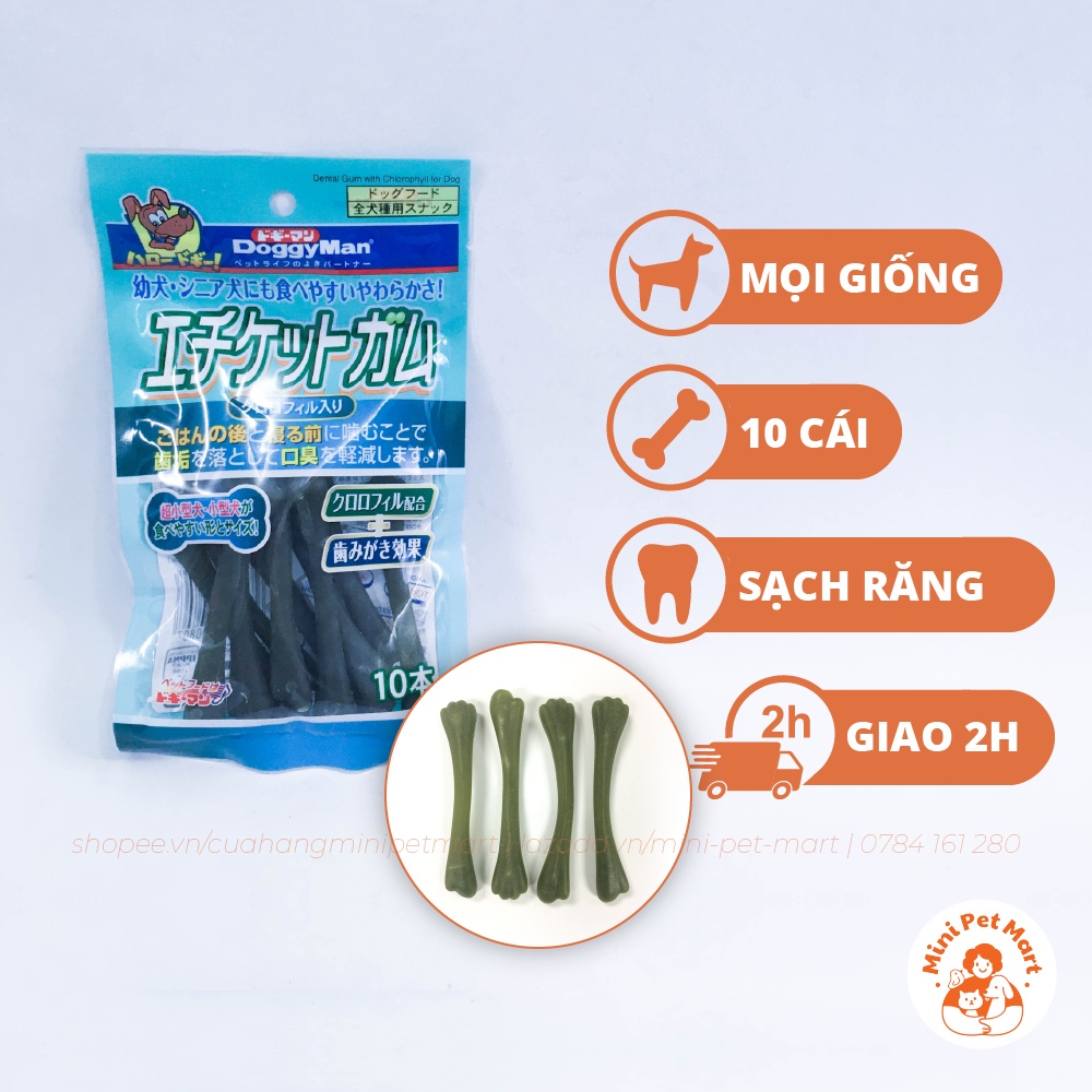 Xương xanh giúp sạch răng, thơm miệng DOGGYMAN (10 cái) - snack, bánh thưởng cho chó