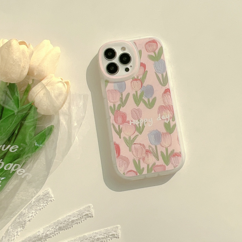 Ốp lưng IPhone  trong bo tròn hoa Tulip 6/6s/6plus/6splus/7/7plus/8/8plus/xs/11/12/13/14/pro/max/plus/promax TBT6