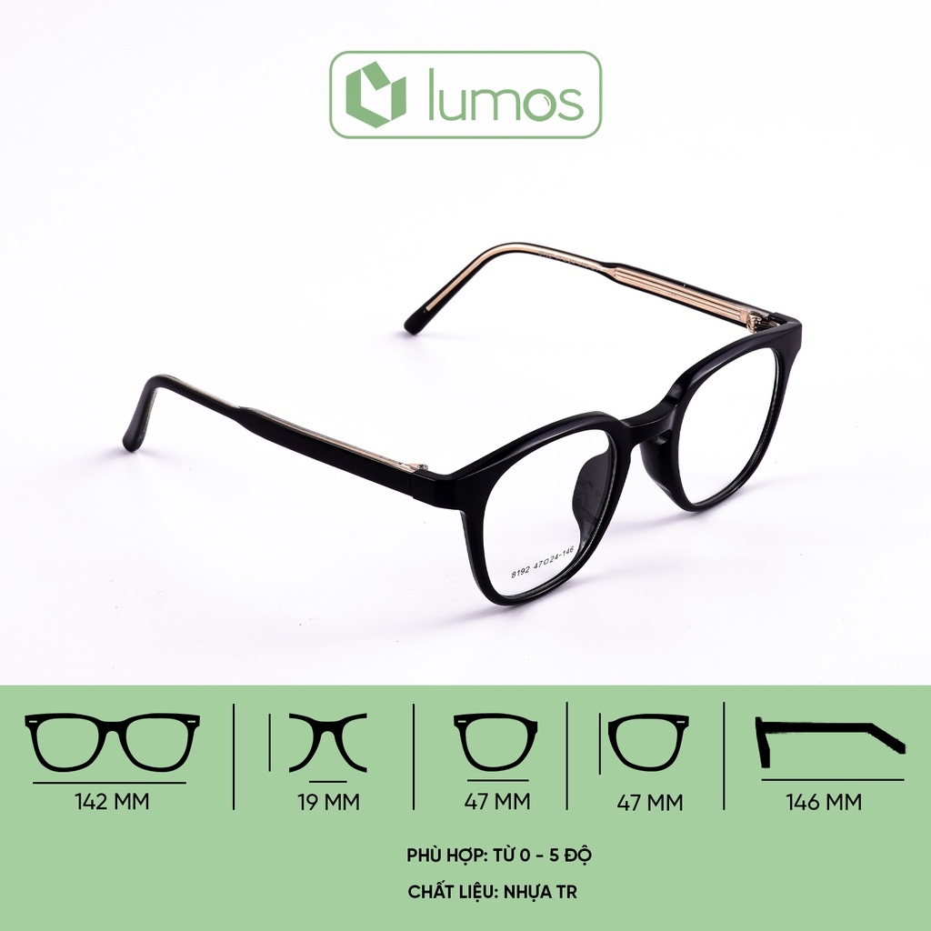 Gọng kính cận râm 2in1 thời trang nam nữ thiết kế cá tính chống tia UV đa năng Lumos 8192