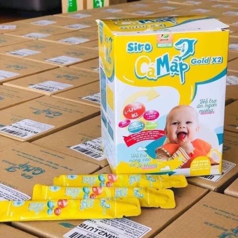 Siro cho trẻ biếng ăn ,táo bón - Baby Shark(mẫu mới X2 hộp 30 gói)