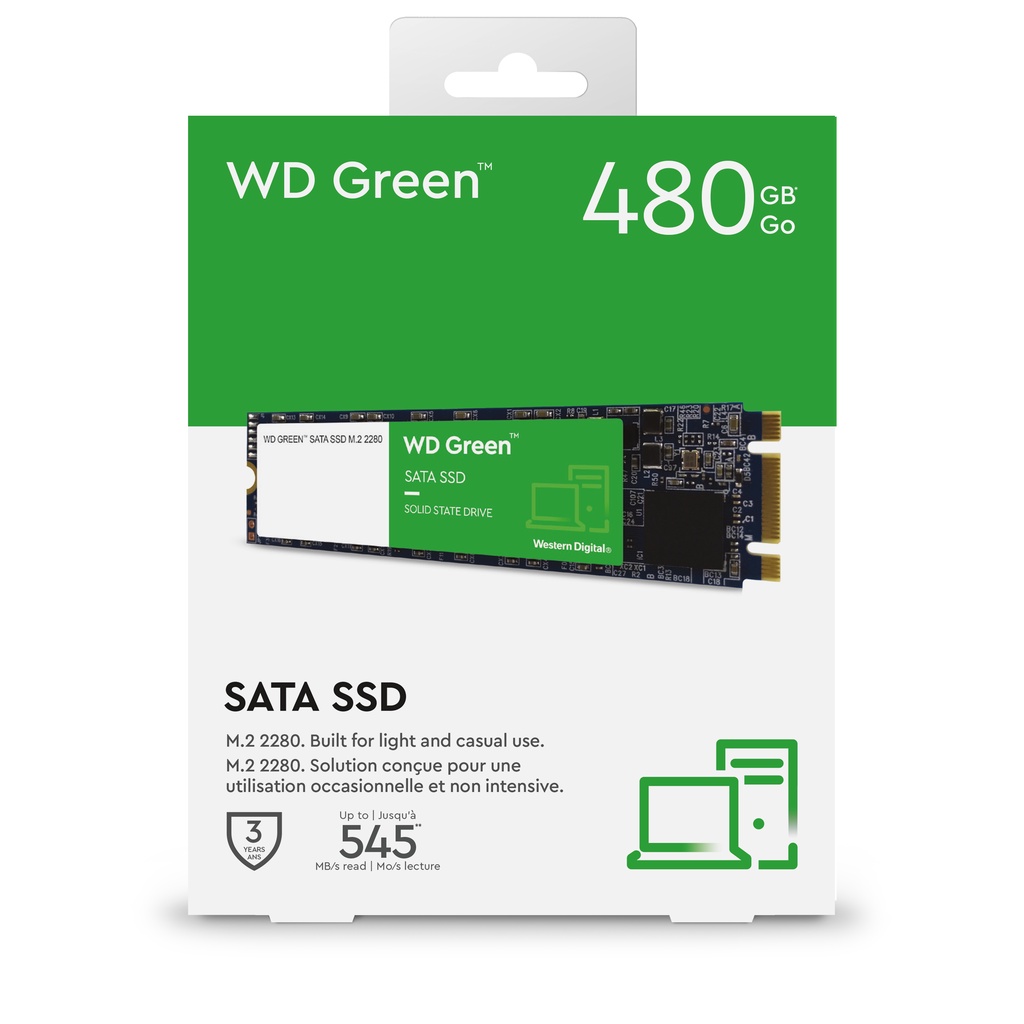 Ổ cứng SSD Western Digital green M.2 2280 Sata III 480GB WDS480G3G0B - New version 2022