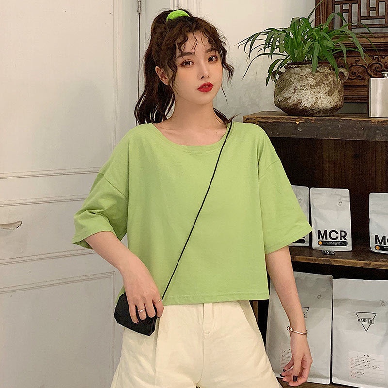 BEST SELLER ÁO CROPTOP TRƠN 7 MÀU FROM HÀN QUỐC CHÁY HÀNG LIÊN TỤC AT21012