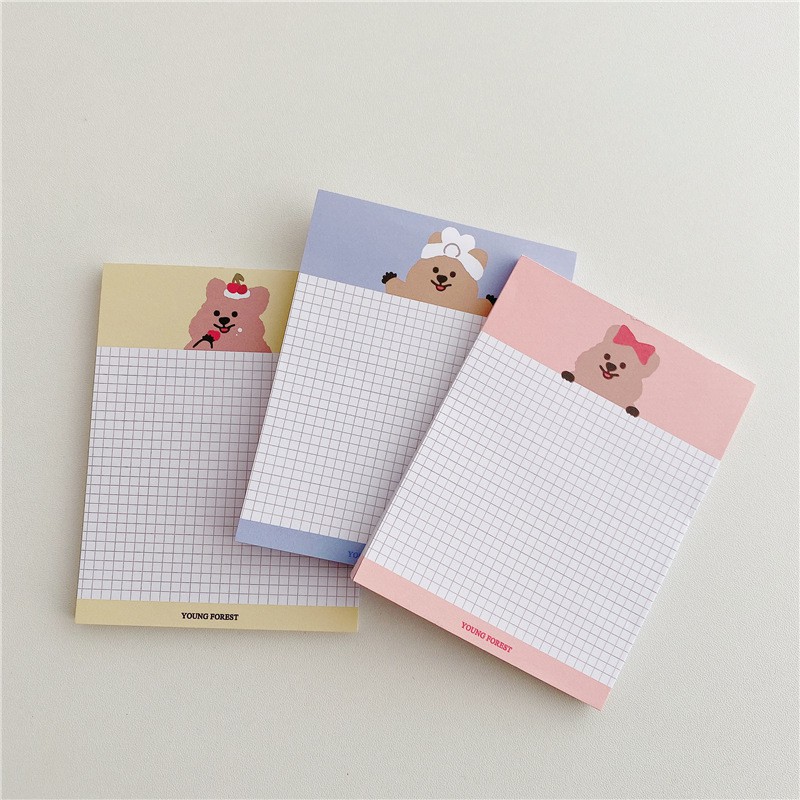 Giấy ghi chú, giấy note ghi nhớ màu pastel hình Quokka cực dễ thương