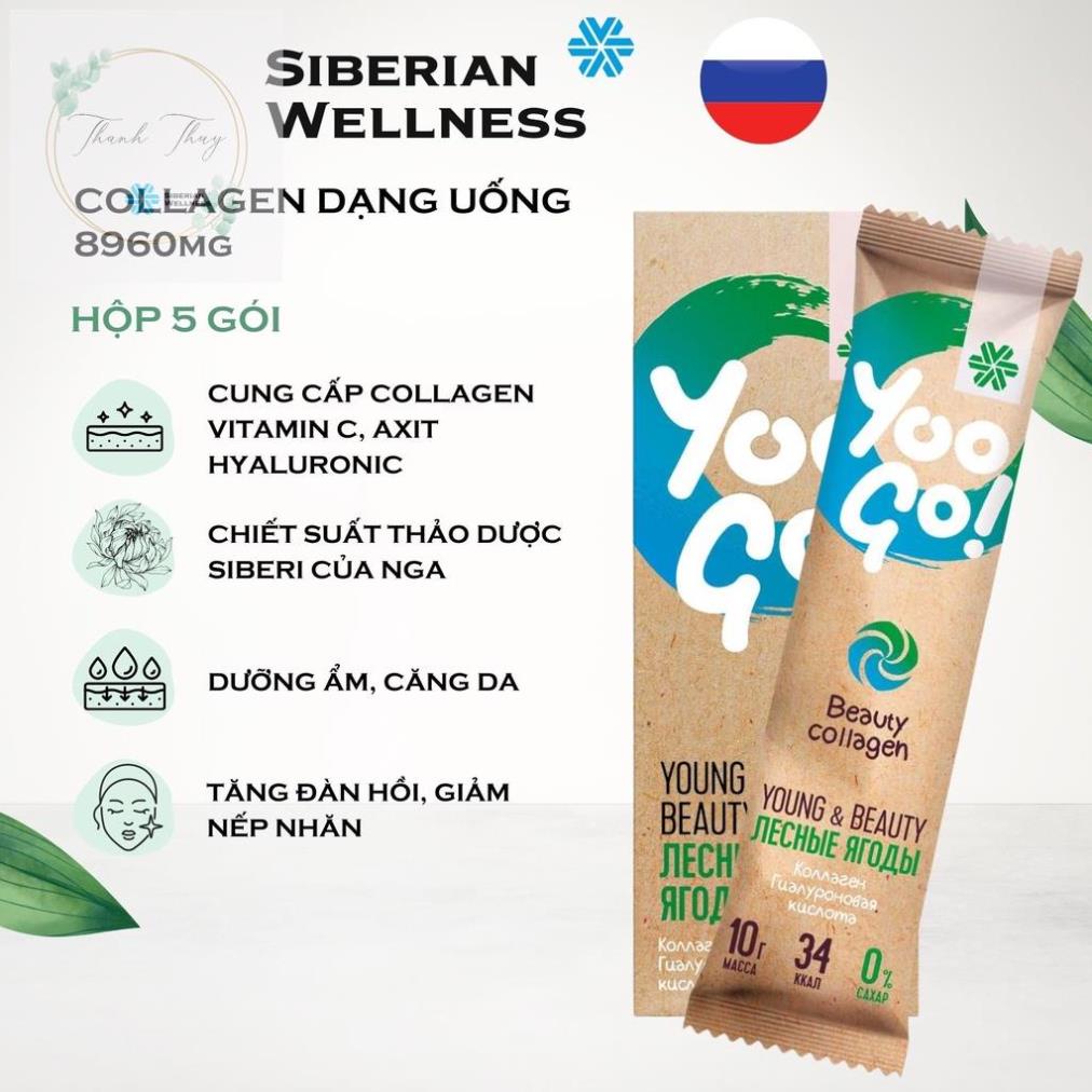 Collagen dạng nước Siberian Wellness Yoo Go Young &amp; Beauty làm trắng da, chống lão hóa của Nga - hàng chính hãng