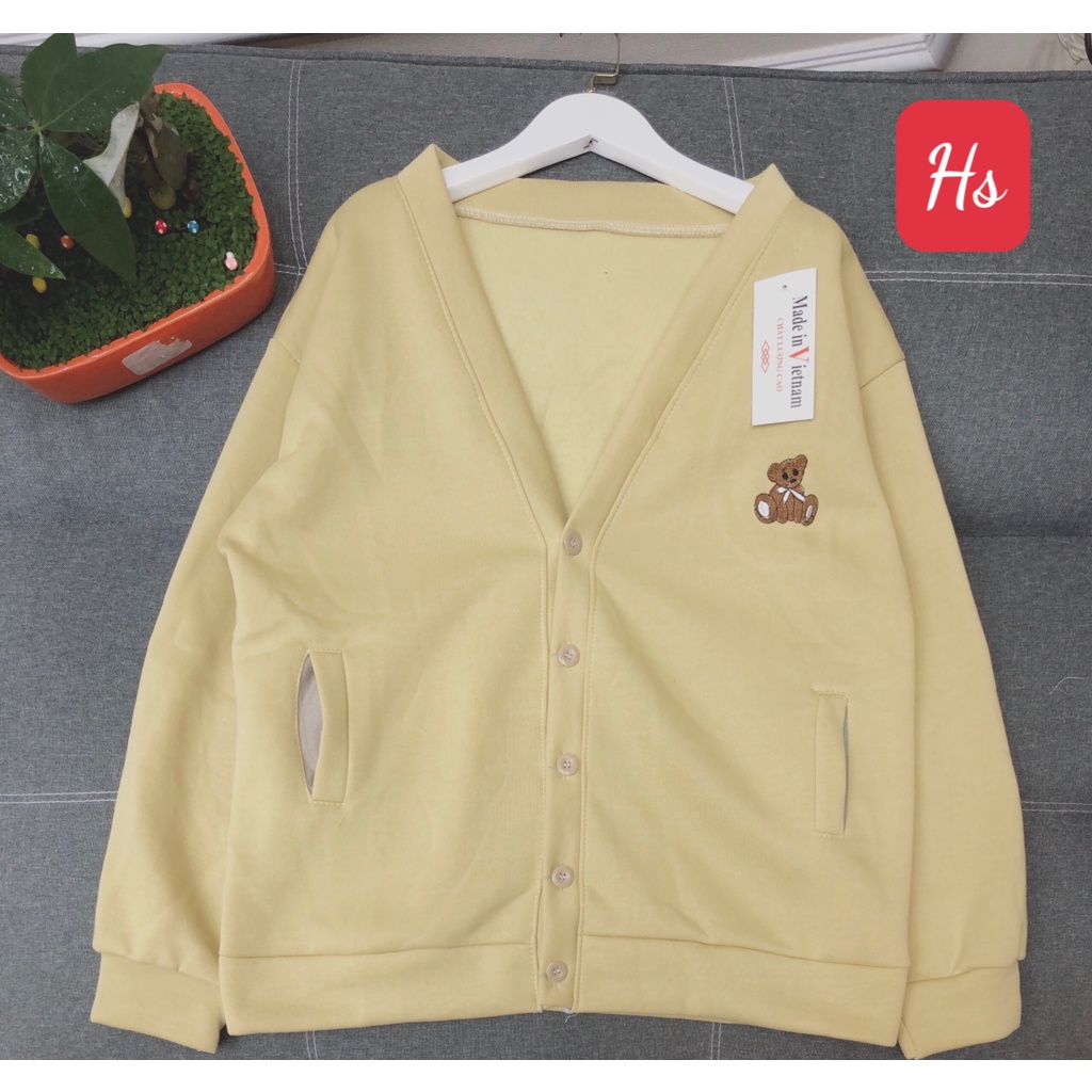 Áo khoác Cadigan thêu gấu học sinh chất nỉ dày dặn hàng chuẩn from quảng châu SP000882