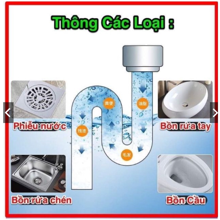 Bột thông tắc cống, đường ống nước, bồn cầu cực mạnh - nắp xanh