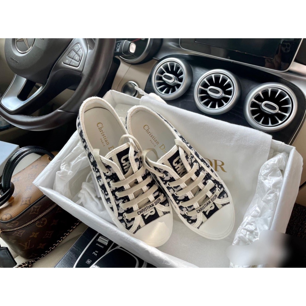 Giày thể thao nữ họa tiết DO vải thêu hàng cao cấp