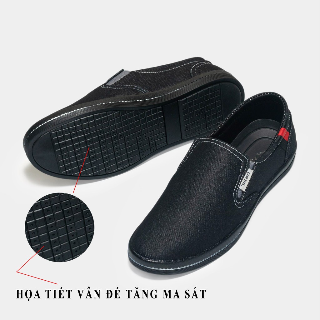 Giày lười vải nam ORSIL mã L15 màu đen | BigBuy360 - bigbuy360.vn
