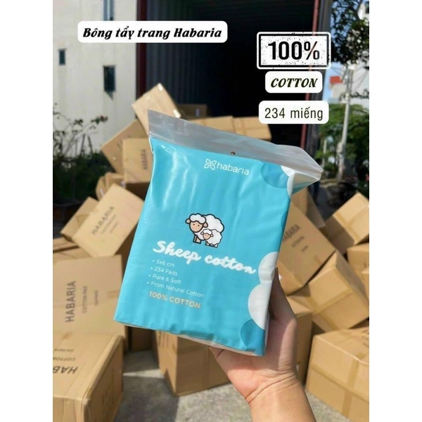 Bông Tẩy Trang Cừu Habaria 234 miếng
