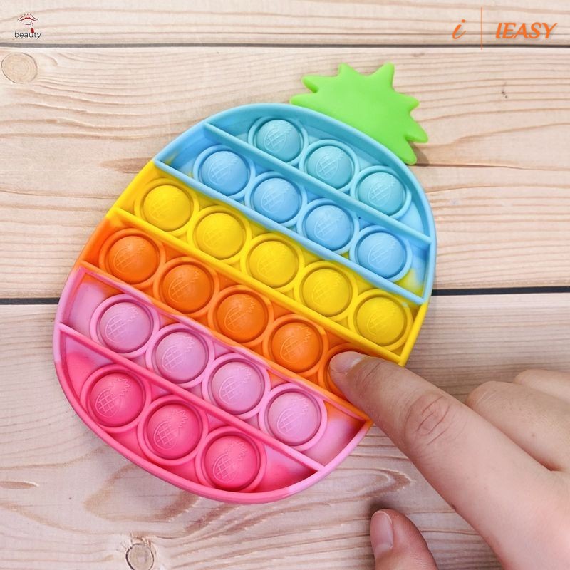 Ready Stock Đồ chơi ấn bong bóng màu cầu vồng vui nhộn /Hình tròn Màu sắc ầu vồng Board Game Pop it Push bubble Fidget Toy đồ chơi giáo dục stress relief , Rainbow Đồ chơi bóp bong bóng giải tỏa căng thẳng