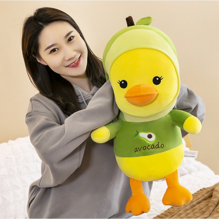 Bộ Chăn Gối Hình Vịt Trái Cây.Chất liệu: Vải nỉ nhung mềm mịn.  Kích thước : 60cm  Chăn: 1m5x1m1.