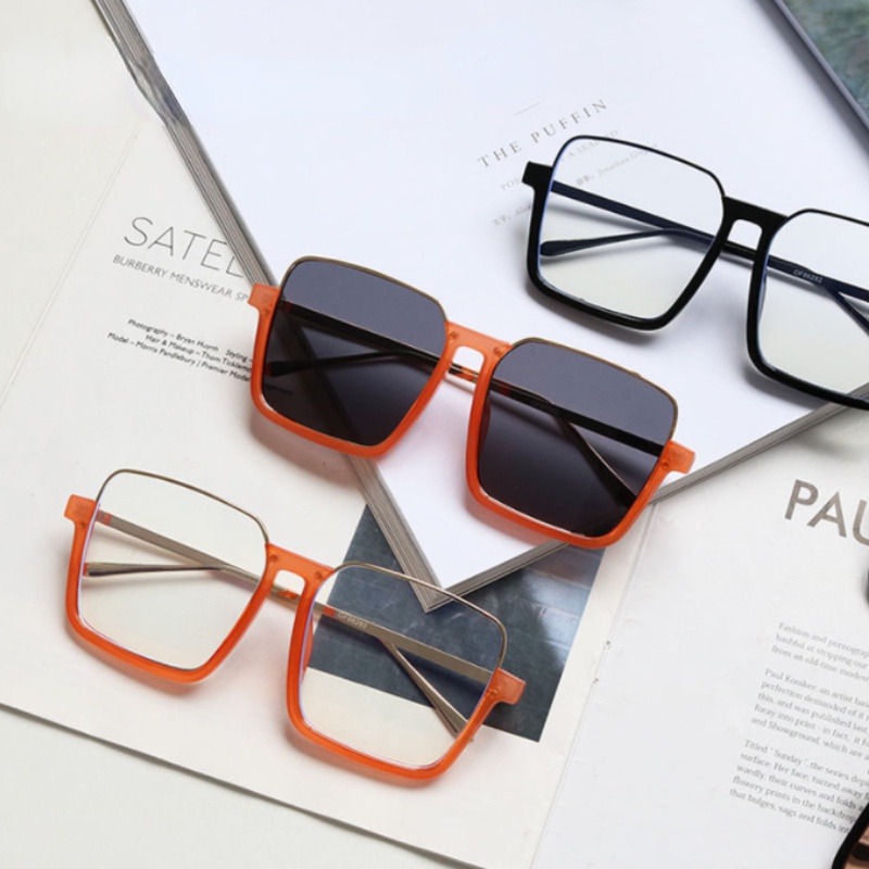 (KIQI-FASHION) COD Kính Mát Nửa Gọng Kim Loại Siêu Nhẹ Chống Tia Uv400 Thời Trang Cho Nữ