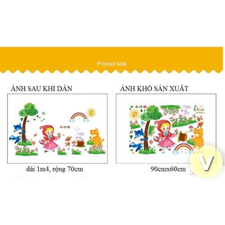 Decal dán tường Cô bé quàng khăn đỏ