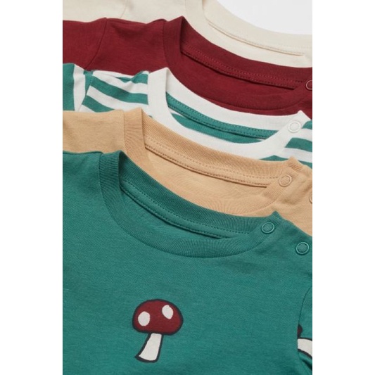 Set 5 áo dài tay cotton mềm mịn cho bé săn sale
