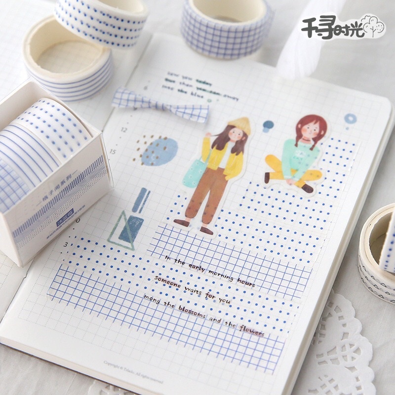 [12 mẫu] Set 3 và 5 cuộn băng dính washi tape trang trí sổ nhật ký