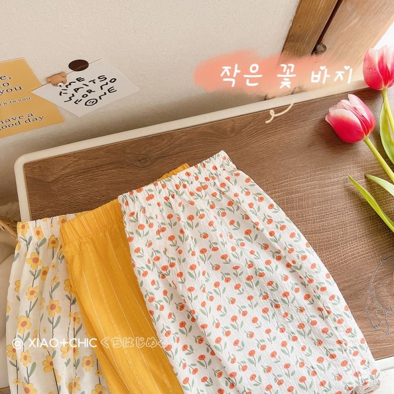 [Babycat] Hàng Có Sẵn Quần Dài Cotton Tinh Khiết Nhẹ Thoáng Khí Phong Cách Nhật Hàn Nhật Bản Thời Trang Mùa Hè Chống Muỗi Dành Cho Bé Gái