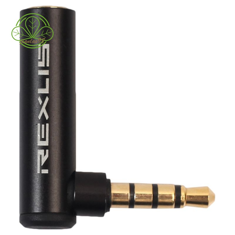 REXLIS 1PC 3.5mm Male to Female 90 Degree Right Angled Adapter Audio Microphone Jack Stereo Plug Connector