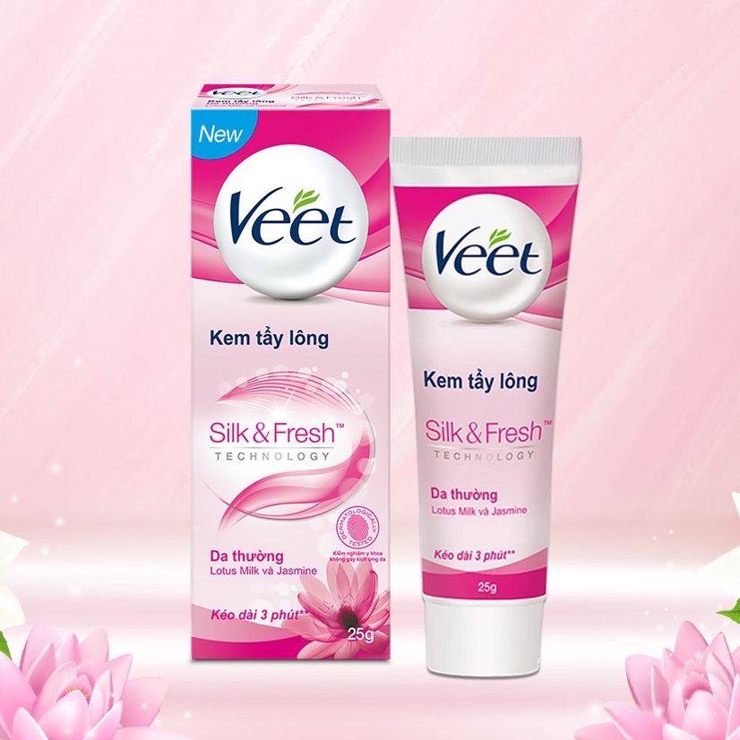 Kem Tẩy Lông Veet Silk &amp; Fresh - Tẩy lông Veet Bikini 25G