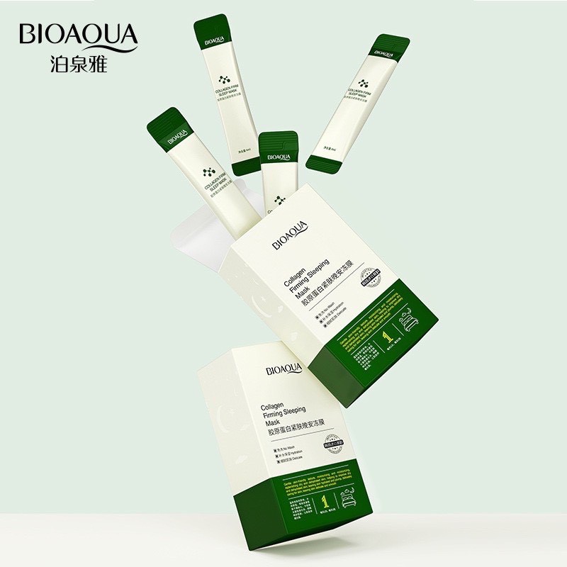 Hộp Mặt nạ ngủ Collagen Bioaqua dưỡng ẩm trắng da chống lão hóa nội địa Trung ( 20 x 4ml ) A001