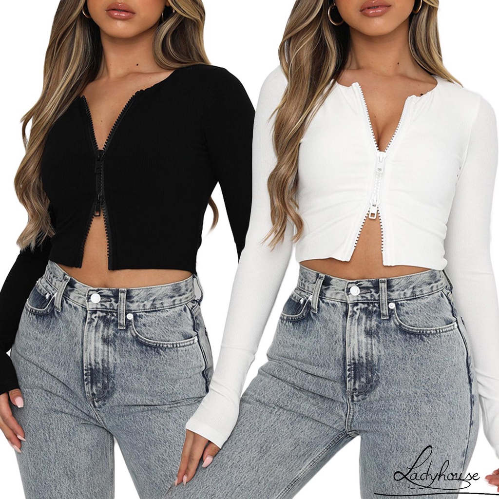 Áo Sweater Dệt Kim Tay Dài Cổ Chữ V Màu Sắc Đơn Giản Giữ Ấm Cho Nữ