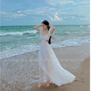 Đầm maxi xốp mocking cao cấp y hình ( kèm mút )