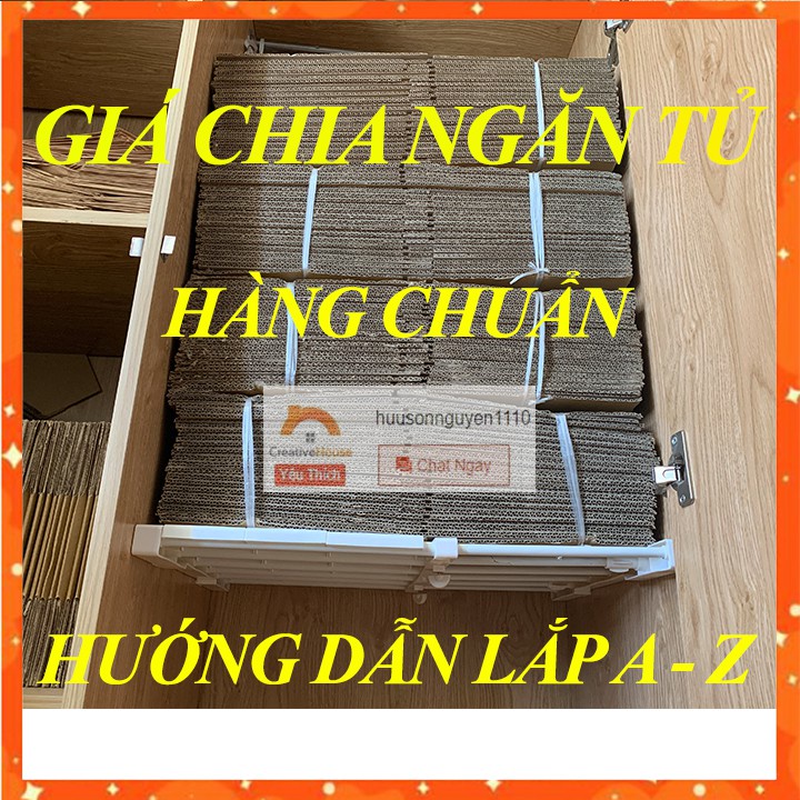 Kệ chia ngăn tủ quần áo - tủ bếp (BẢO HÀNH 1ĐỔI1) không khoan vít LOẠI CAO CẤP (HSN)