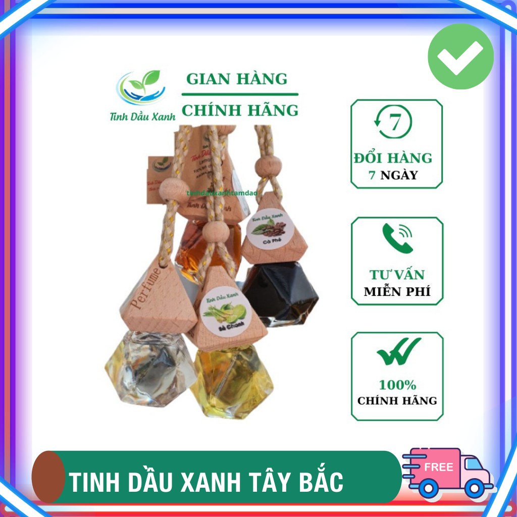 Tinh Dầu Treo Ô Tô Tinh Dầu Xanh Nguyên Chất 12 Mùi,giúp khử mùi hôi trên xe hơi, chống say xe hiệu quả 10ml