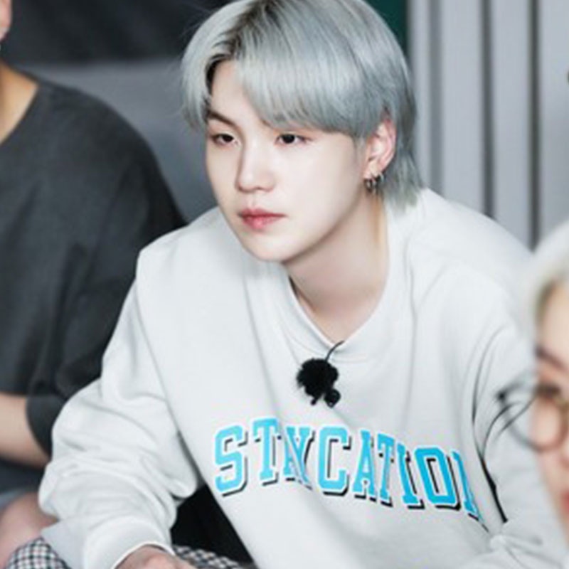 Áo Sweater Cotton Cổ Tròn Tay Dài Dáng Rộng KPOP BTS SUGA V Same 2022