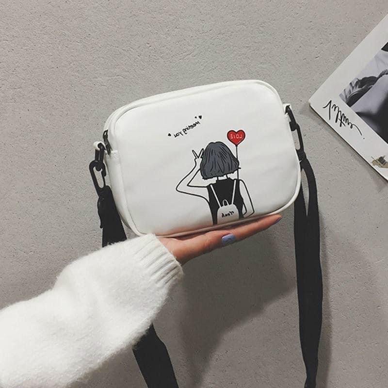 Túi Đeo Chéo Hình Cô Gái, Túi Xách Nữ Phong Cách Hàn Quốc