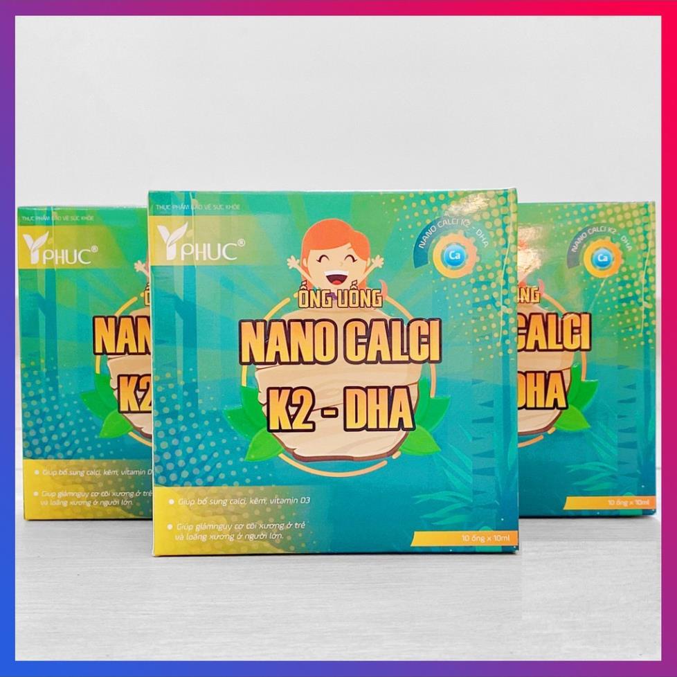Ống uống nano Calci K2 – DHA Y phúc – Hỗ trợ tăng chiều cao cho trẻ, giảm loãng xương (10 ống)