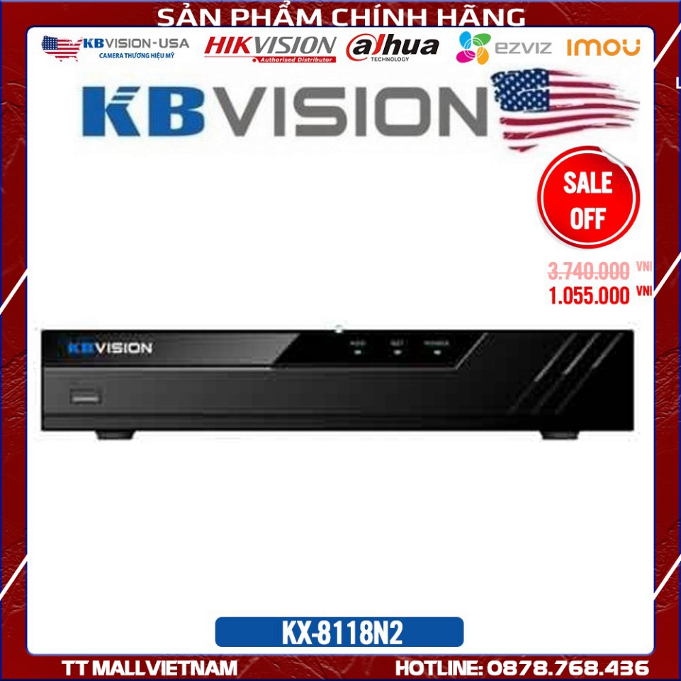 {Tối Ưu Giá Nhất} Đầu ghi KX-A8118N2 NVR 8 kênh 6 Mp Chuẩn H.265+model mới KX-A8128N2