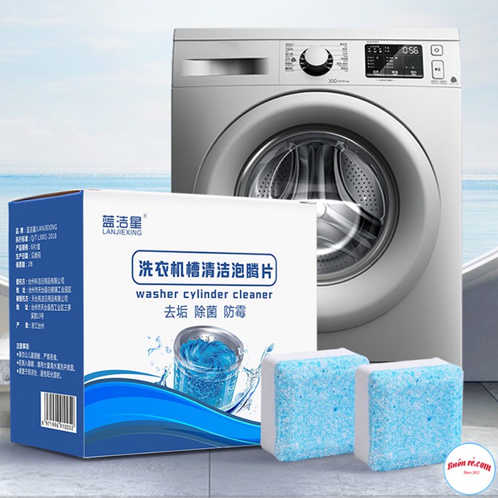 Viên tẩy máy giặt - Hộp 12 Viên Tẩy CAO CẤP  Vệ Sinh Lồng Máy Giặt Diệt Khuẩn, Khử Mùi, Tẩy Chất Cặn