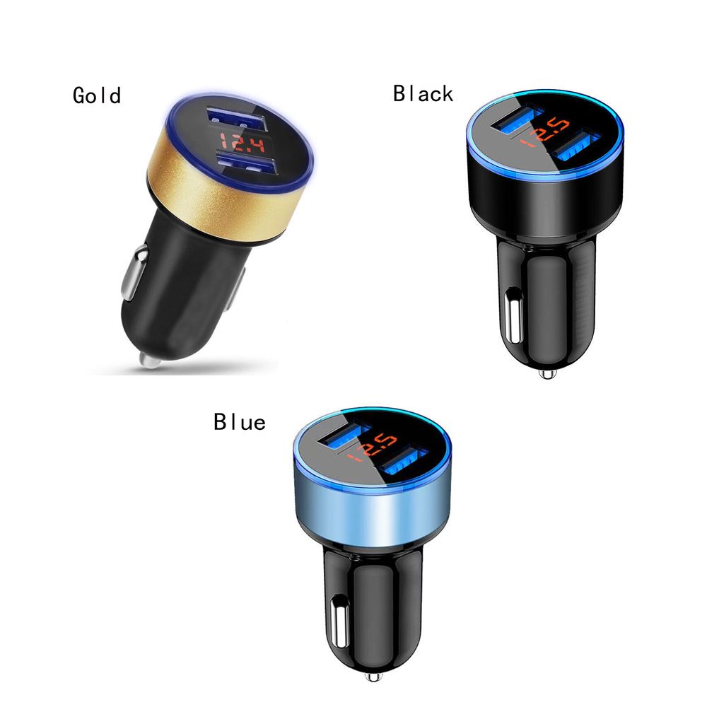 Cục Sạc Nhanh Usb Kép Màn Hình Kỹ Thuật Số 3.1 A / Nhiều Màu Thông Dụng Cho Xe Hơi