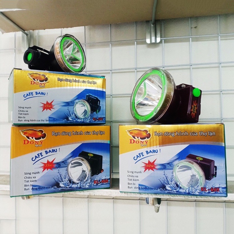 {Sáng cực mạnh} Đèn pin đội đầu siêu sáng chống nước dành cho thợ lặn 3 chế độ KL668-KL669