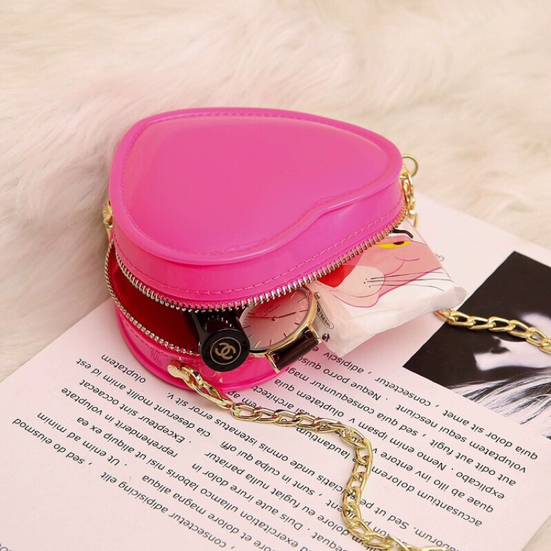 Túi Xách Nữ Hình Trái Tim Dễ Thương Silicon