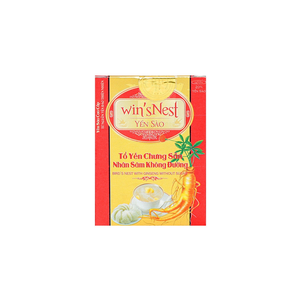 THÙNG 72 LỌ YẾN SÀO WIN'SNEST TỔ YẾN CHƯNG SẴN NHÂN SÂM KHÔNG ĐƯỜNG (70ML/LỌ)