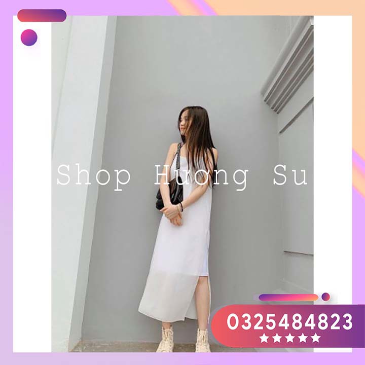 Váy 2 Dây Vạt Xẻ Basic Dáng Suông Siêu Hot-HươngSu-(V026) | BigBuy360 - bigbuy360.vn