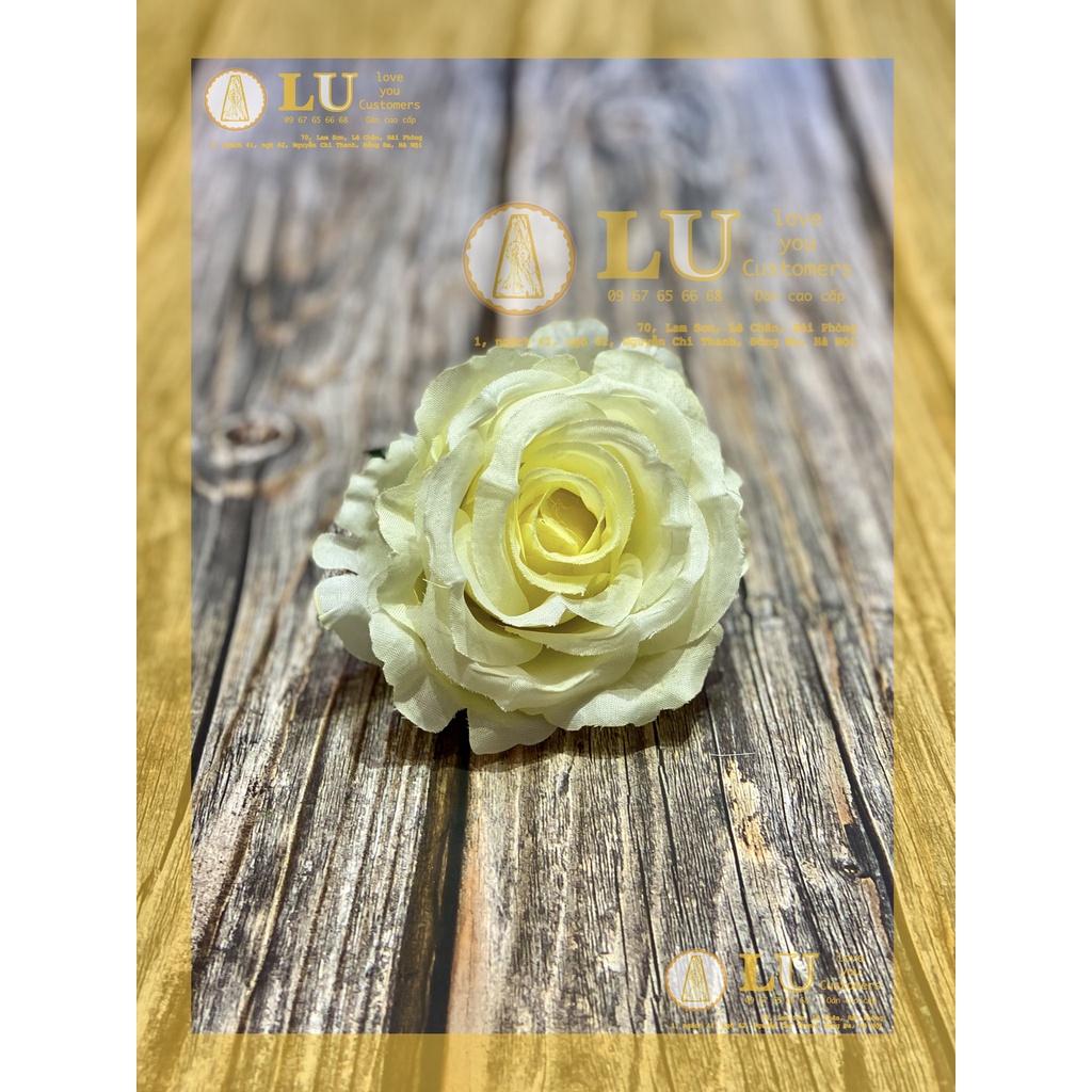 Hoa hồng lụa cao cấp 10cm, trang trí oản giỏ hoa quà | LU