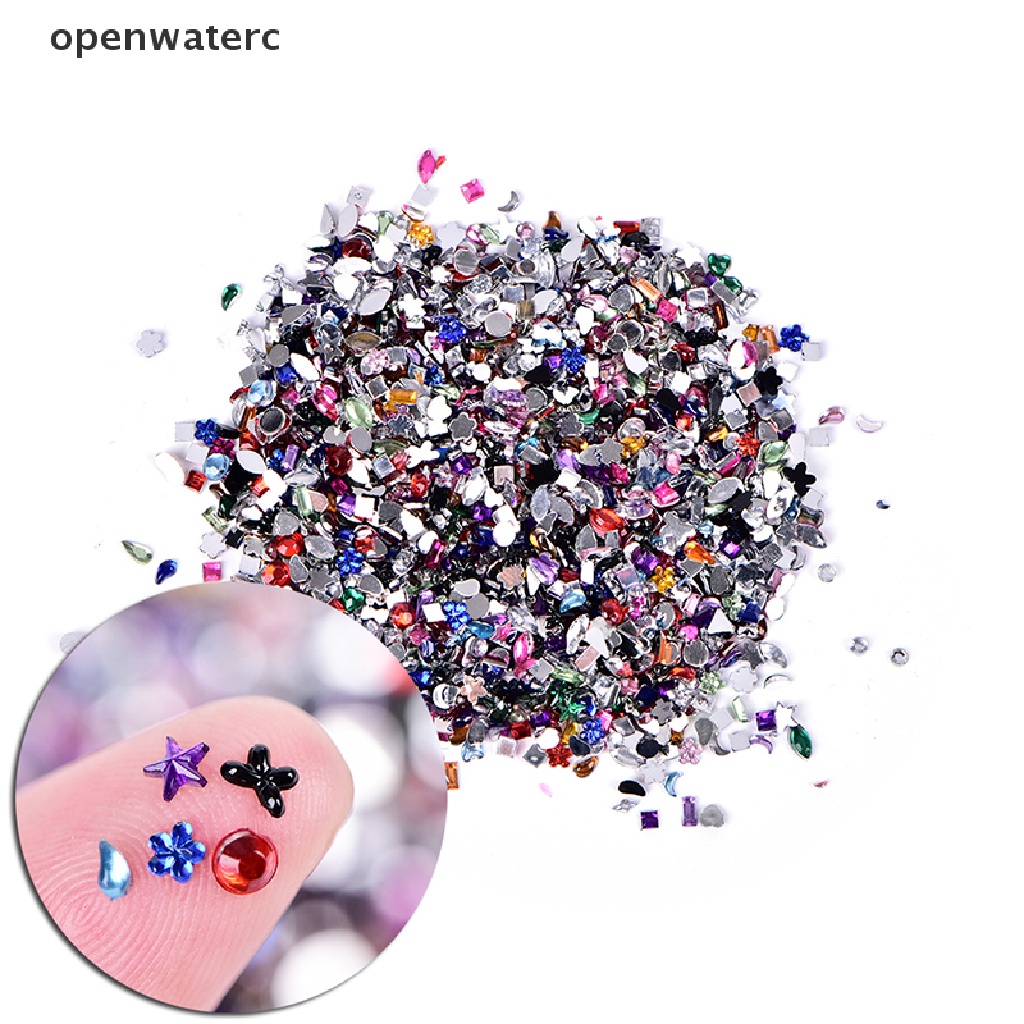 Set 2000 Hạt Nhựa Acrylic 3D Nhiều Màu Đính Móng Nghệ Thuật DIY