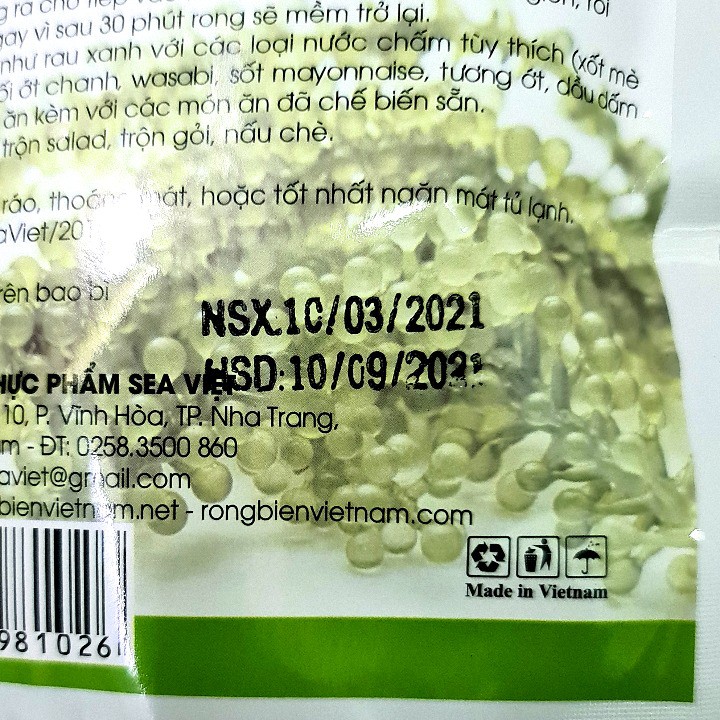 Rong nho tách nước Sea Việt 100g - Rong nho biển tách nước từ rong nho tươi ngon | BigBuy360 - bigbuy360.vn