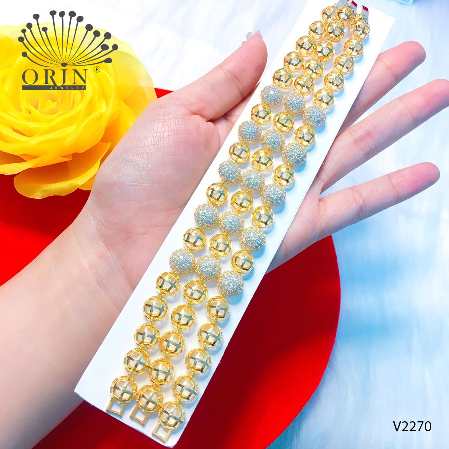 Vòng tay nữ, lắc bi trái cầu đính đá thiết kế cao cấp Orin V2270