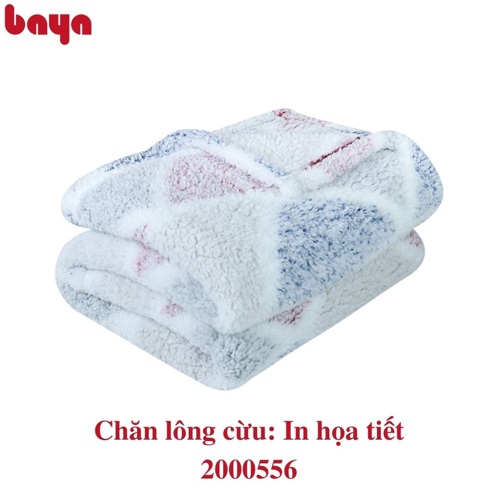 Chăn lông cừu cao cấp BAYA BELLA mềm mịn, giữ ấm giữ nhiệt tốt được in họa tiết kích thước 150x200cm