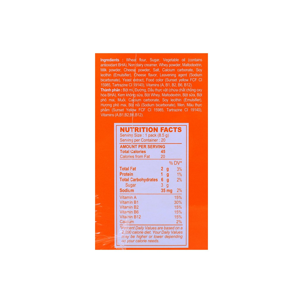 Bánh xốp phô mai Cal Cheese hộp 20 cái x 8.5g | BigBuy360 - bigbuy360.vn