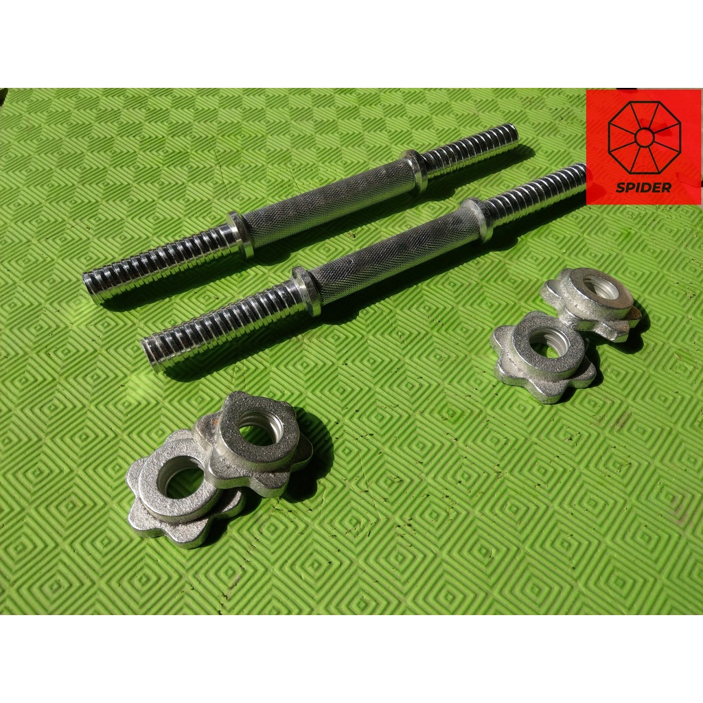 Đòn tạ thép đặc SPIDER, mạ niken 35cm